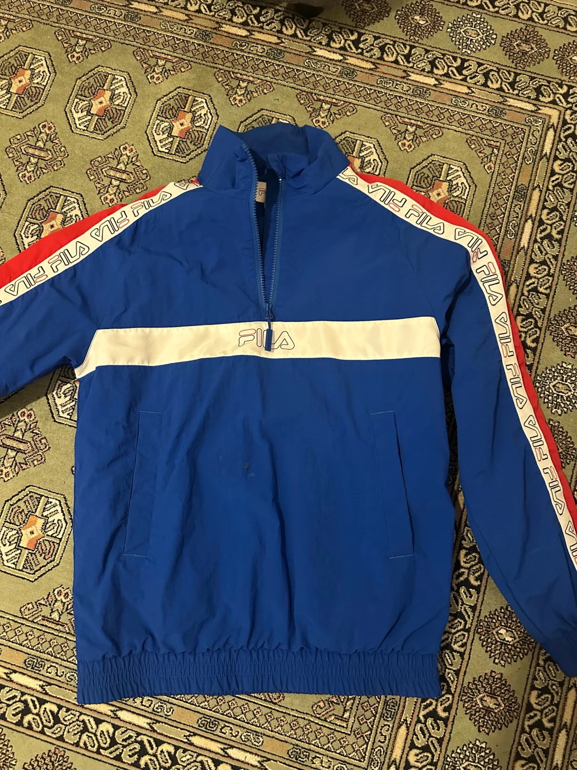 Blå FILA vindjacka med half zip XS - 1