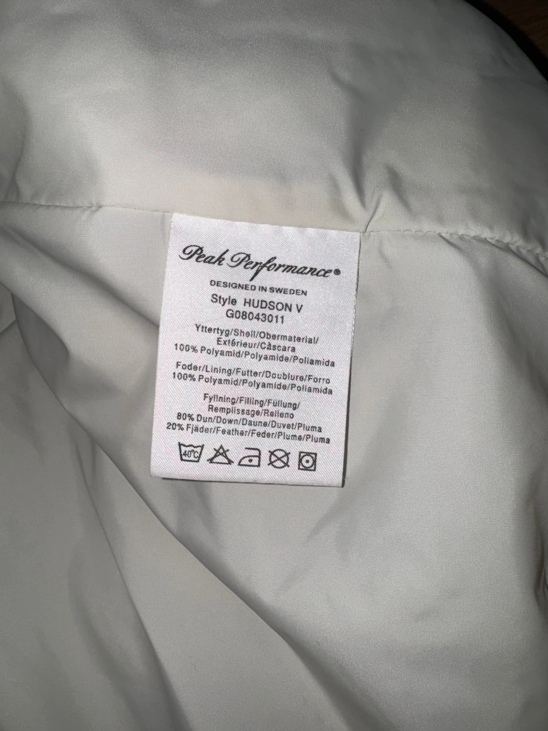 Blå dunväst Peak Performance 