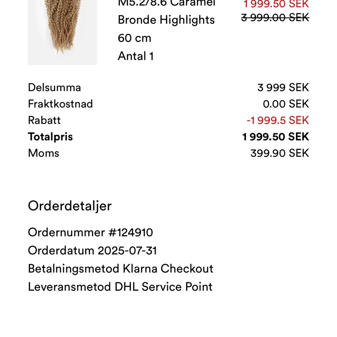 Rapunzel of Sweden spiral curls clip-on - 2