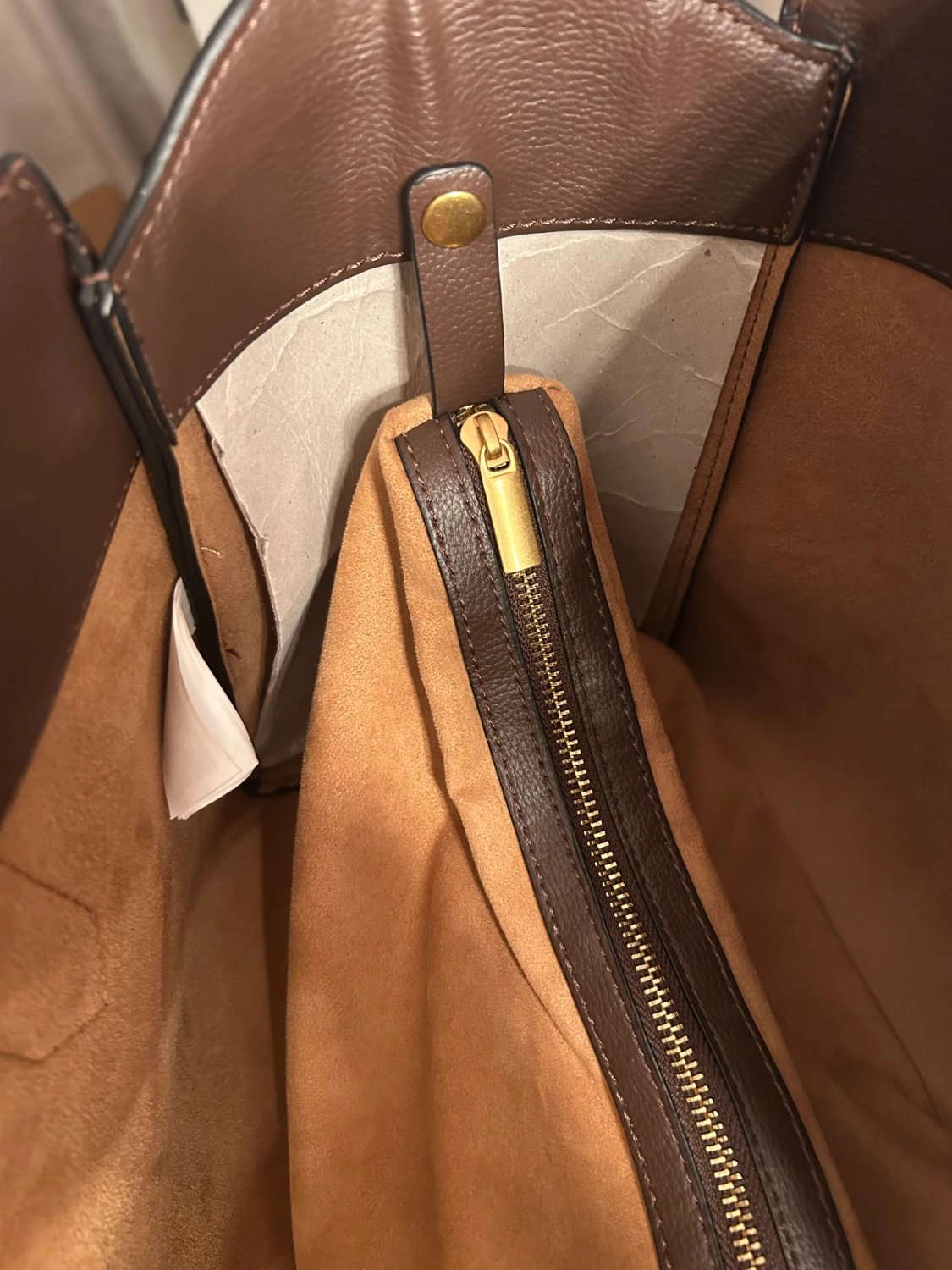 Brun axelväska i skinn - 3
