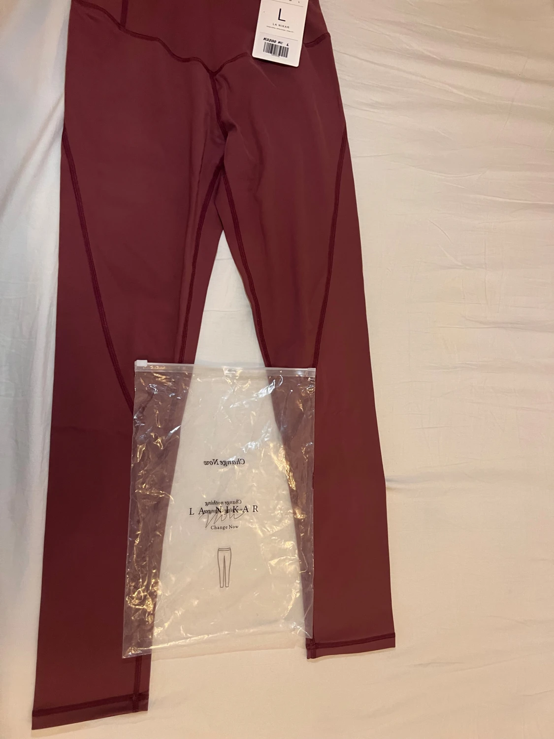 Vinröda leggings från La Nikar, stl L