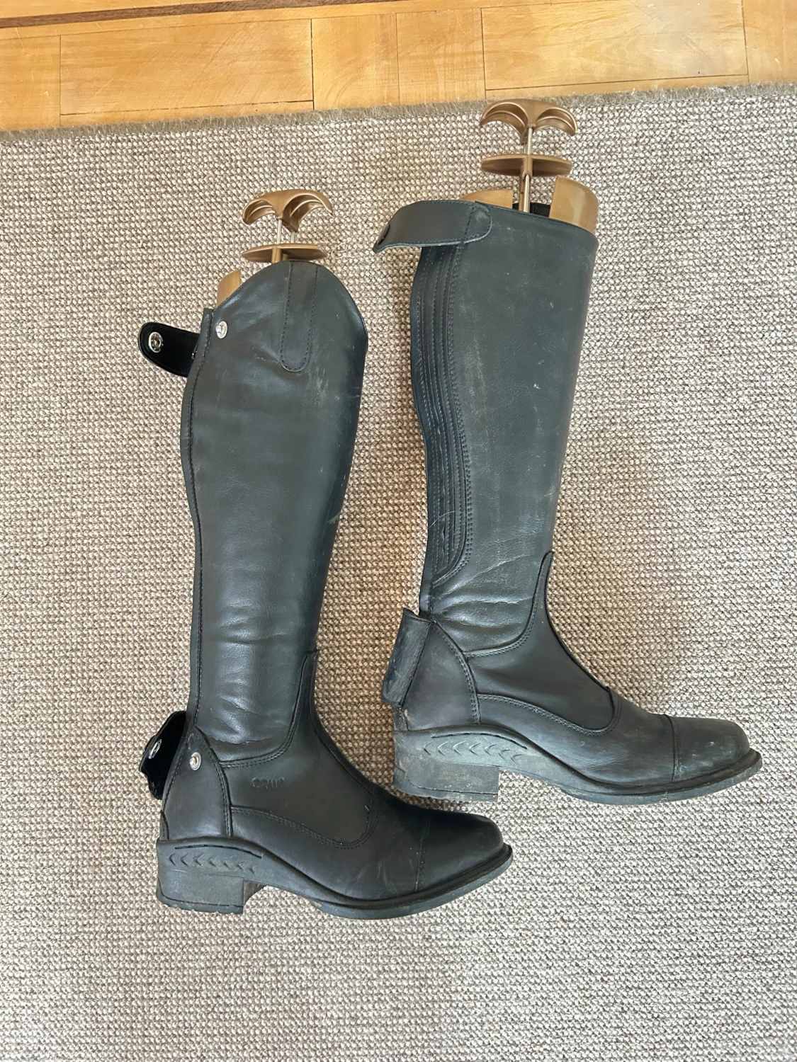 Svarta ridstövlar från CRW i skinn  - 6