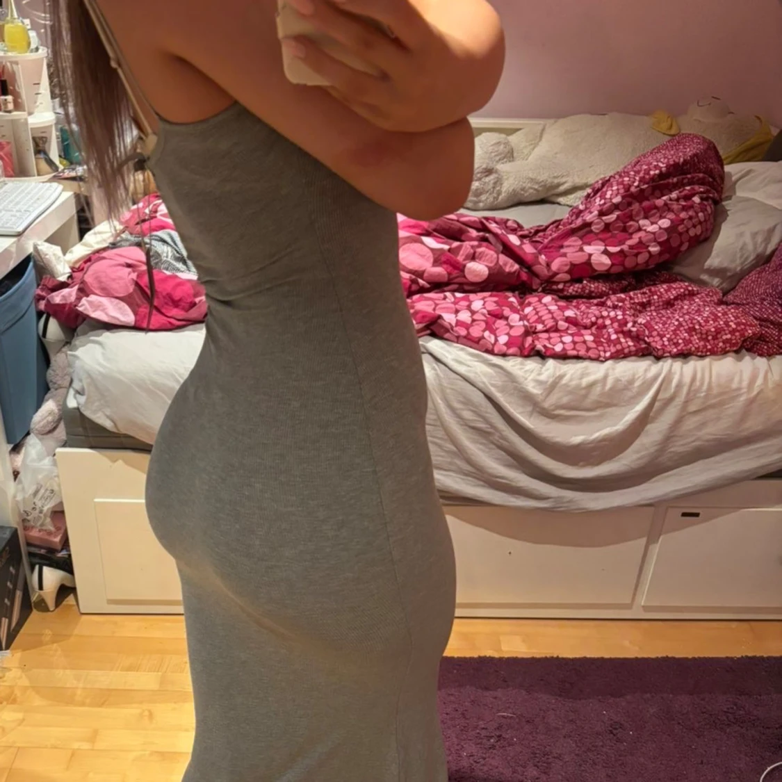 Skins Grå tight långklänning - 1