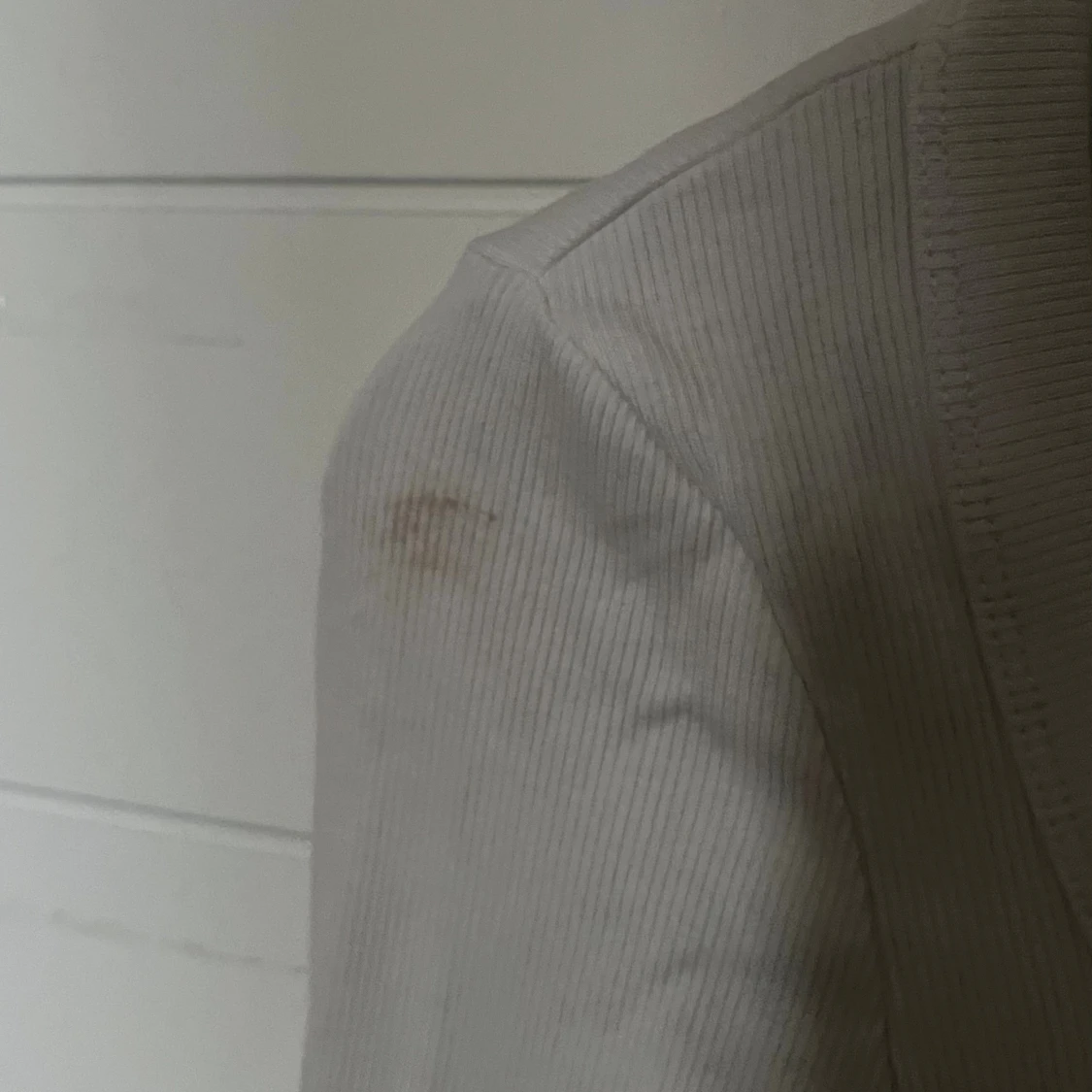 Vit ribbad långärmad topp Gina Tricot - 1