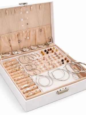 86-delars smyckeset – silver, pärlörhängen/halsband/ringar (4-i-1) - Nytt set i silverfärg. 4-i-1: örhängen, halsband, ringar (totalt 86 st). Perfekt för vardag eller present. Helt nytt, oanvänt.