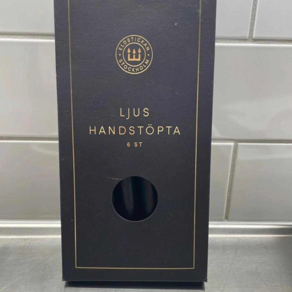 Ljus Handstöpta Svarta 6 st