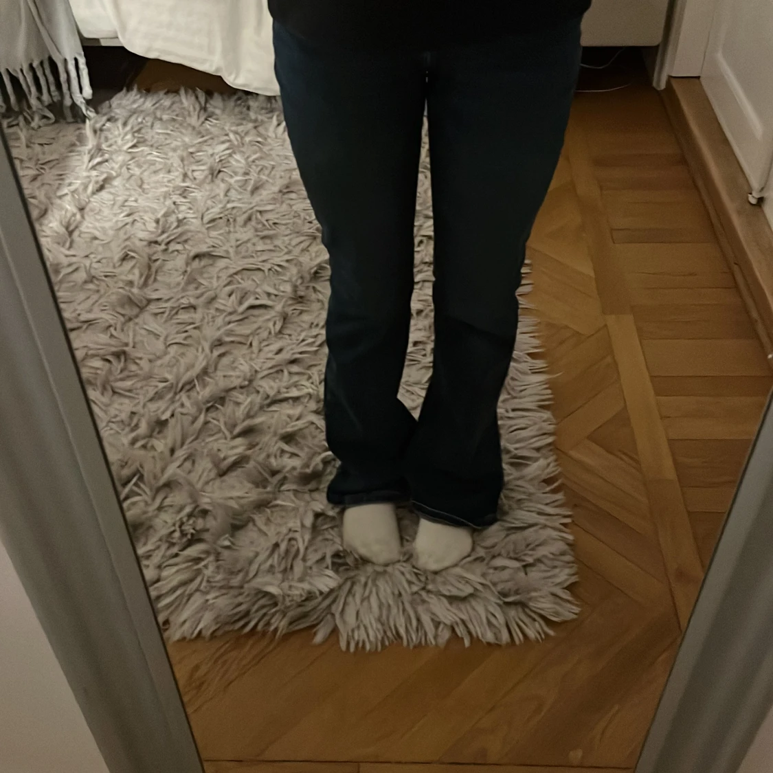 Mörkblå bootcut jeans - 1
