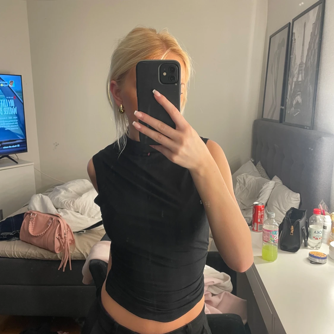 Svart ärmlös  topp