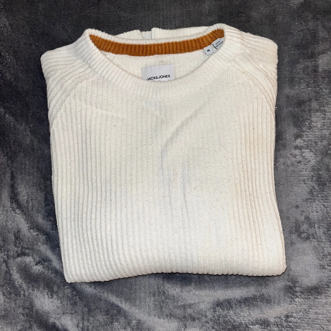 Vit ribbstickad tröja Jack & Jones - 1