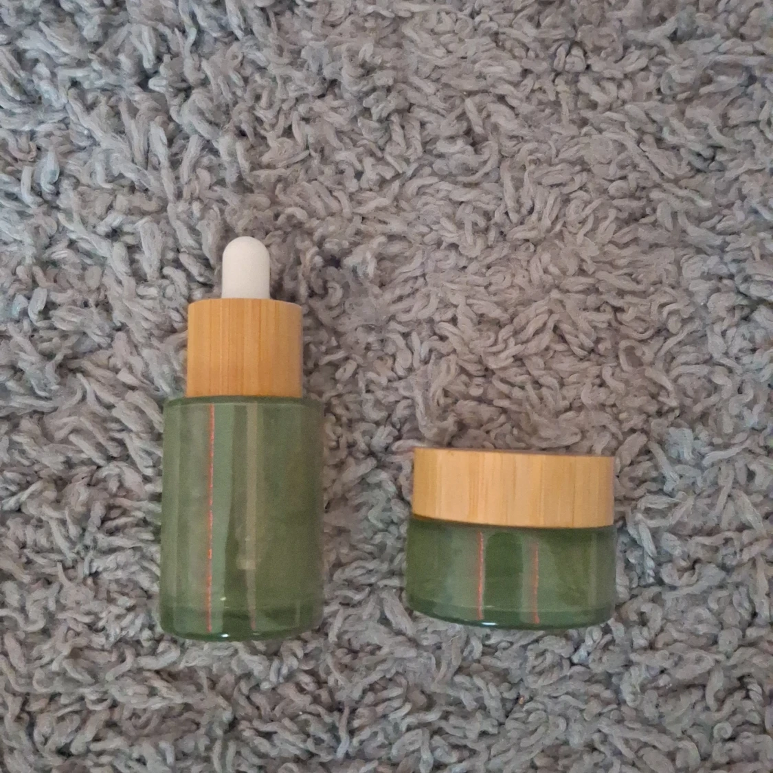 Gröna glasburkar med bambulock - 1