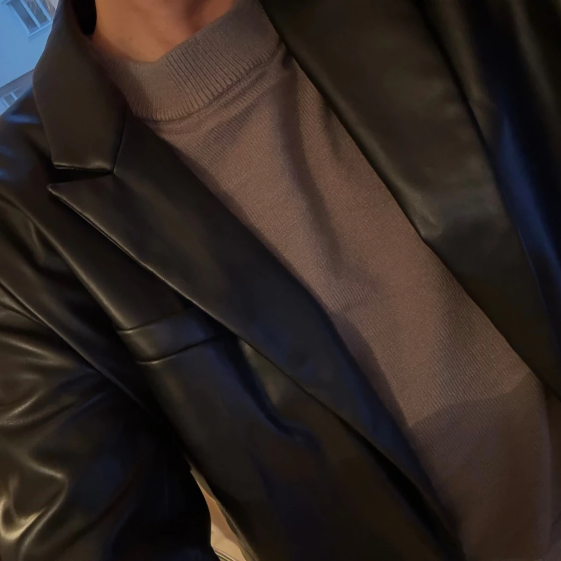 Faux leather kavaj - 4