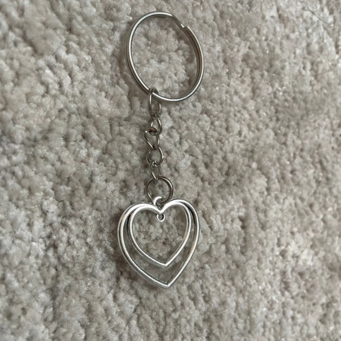 Nyckelring hjärta dubbel  - 1