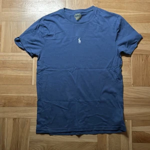 Blå t-shirt från Polo Ralph Lauren - Snygg blå t-shirt från Polo Ralph Lauren i bomull. Klassisk modell med korta ärmar, rund hals och broderad logga på bröstet. Slim fit passform som sitter schysst på kroppen. Perfekt för en clean och stilren look.