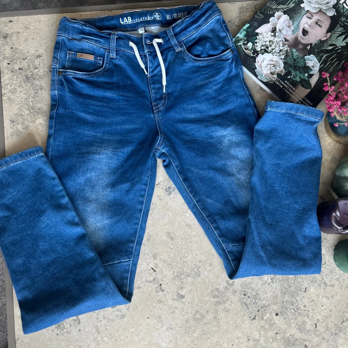 Blå skinny jeans LAB Industries strl 152