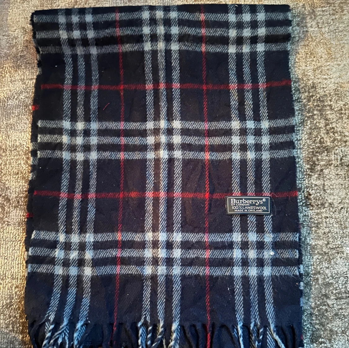 Navy Burberry scarf 