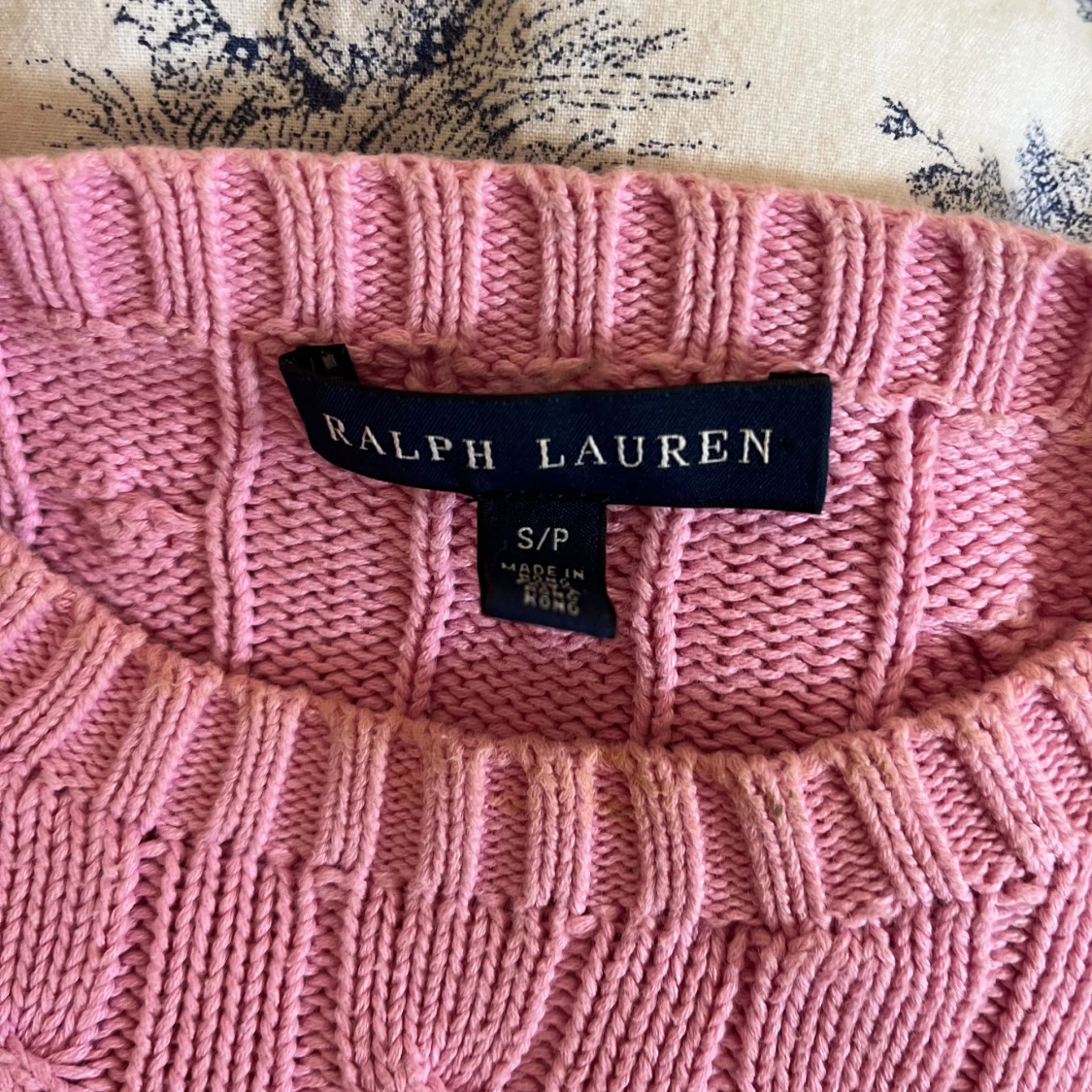 Rosa kabelstickad tröja Ralph Lauren - 1