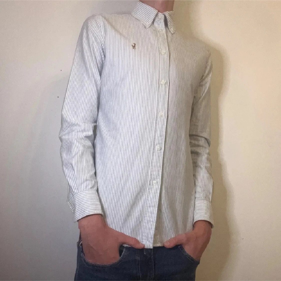  Blå och vit randig skjorta från Ralph Lauren Herr XS - 3