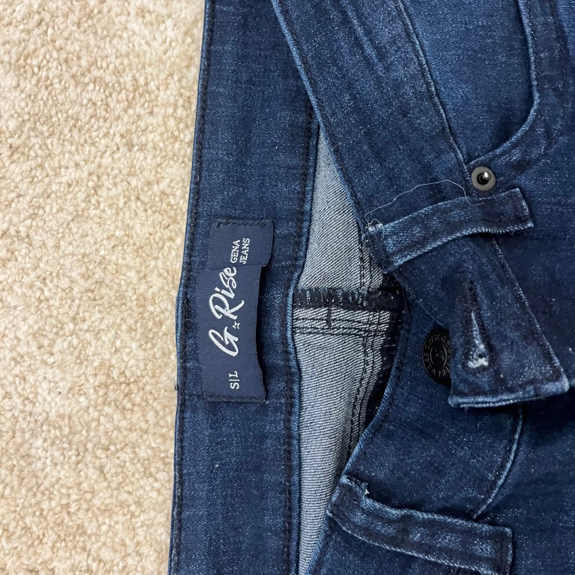 Mörkblå bootcut jeans G rise - 1