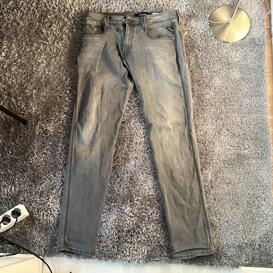 Grå Replay jeans hyperflex. Storlek: 32 32