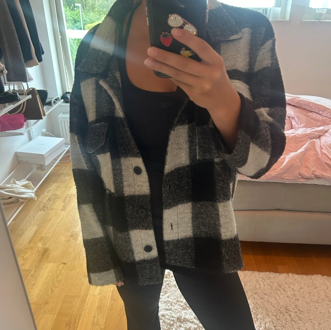 Svartvit rutig overshirt jacka - 1