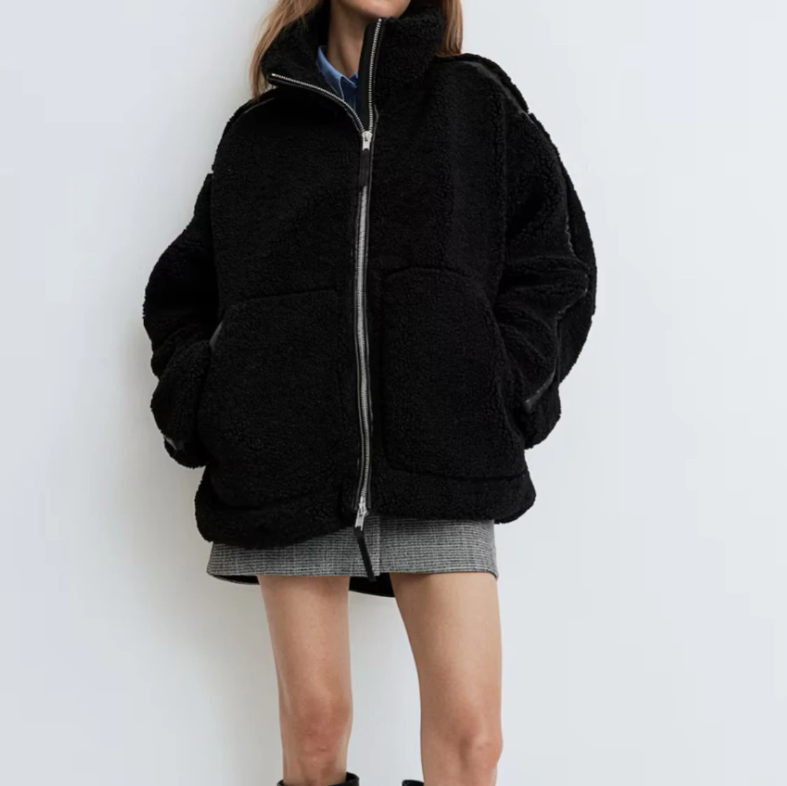 Svart teddyjacka från H&M - 1