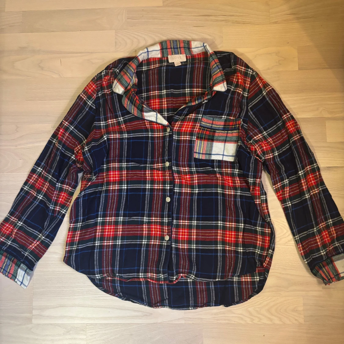 Rutig pyjamasskjorta i bomull från GAP