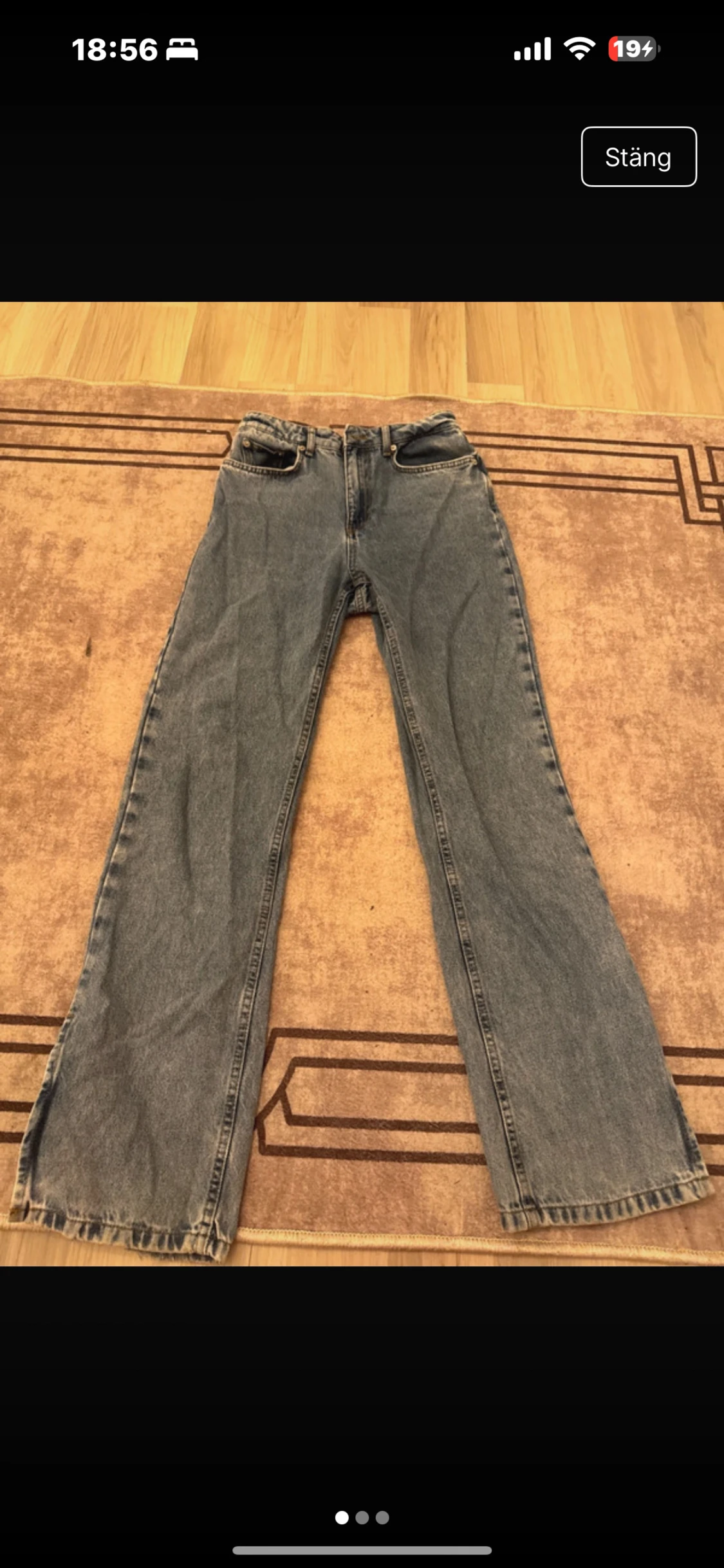 Blå wide jeans från NA-KD, stl 36