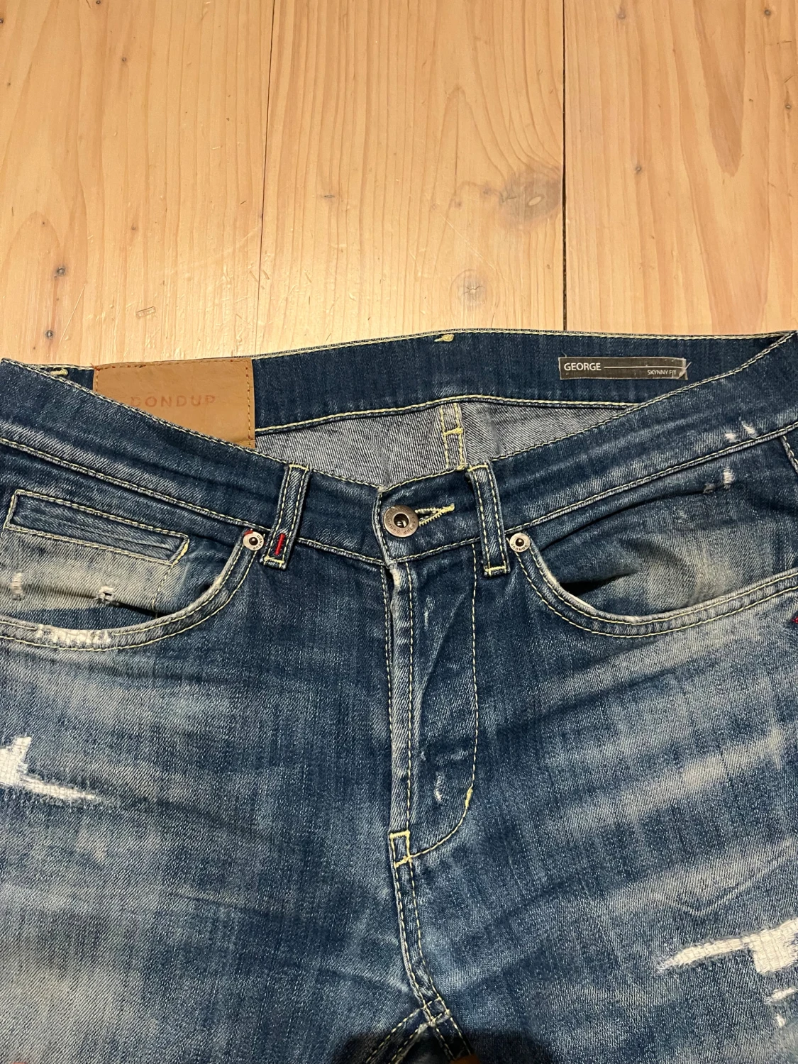 Blå Dondup George jeans med slitningar - 1