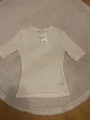 Ljusbeige t-shirt från H&M - Säljer en enkel och stilren ljusbeige t-shirt från H&M. T-shirten har korta ärmar. Helt ny och oanvänd, med prislapp kvar. Säljes eftersom den tyvärr inte kom till användning. är perfekt som basplagg och passar både till vardag och mer uppklädda tillfällen. 