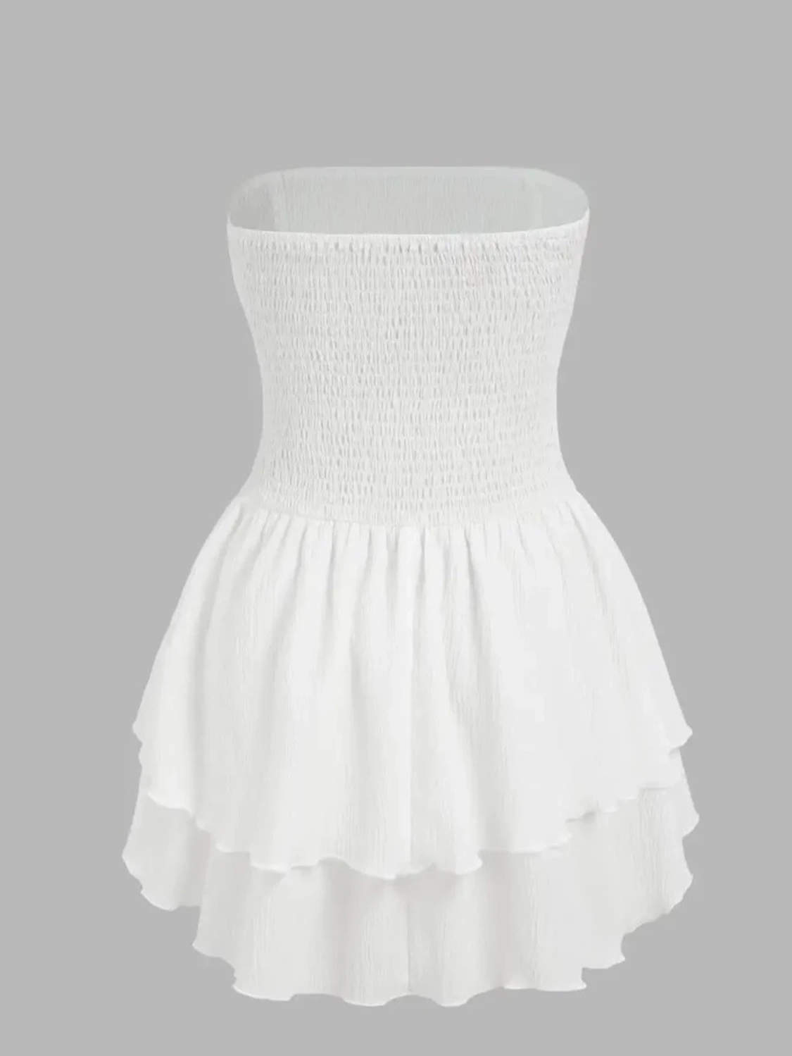 Vit axelbandslös kortklänning - 1