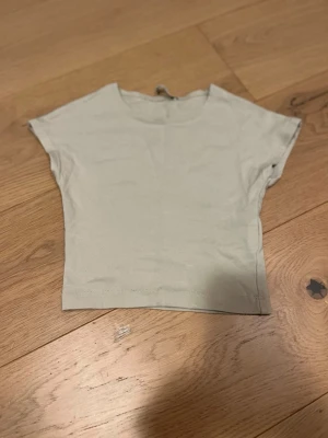 T-shirt  - Beige kort tight t-shirt. Jättehärligt material, sparsamt använd💕 Från Zara     Strl S