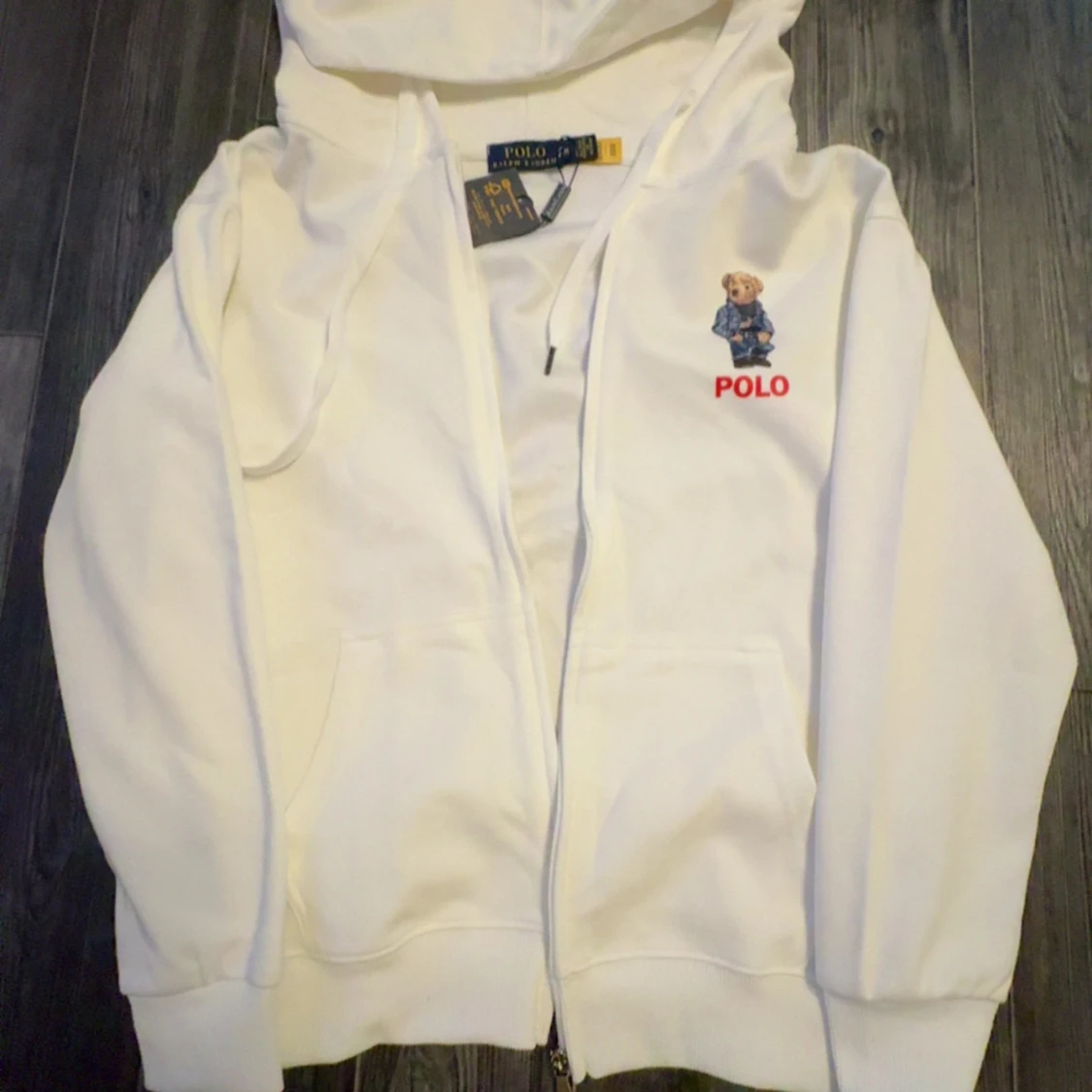 Vit hoodie Polo Ralph Lauren M