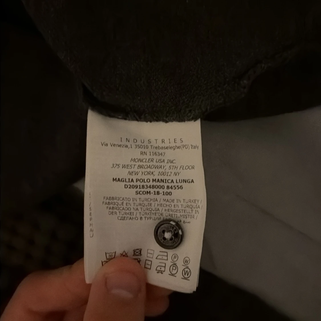 Svart långärmad pikétröja Moncler - 3