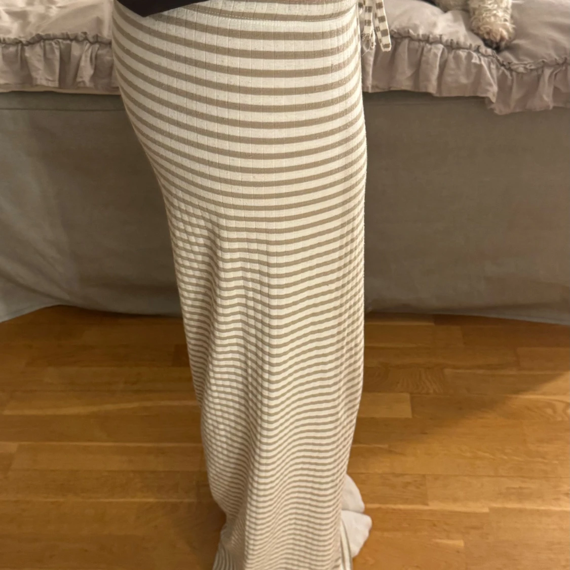 Beige randiga mjukisbyxor  - 2