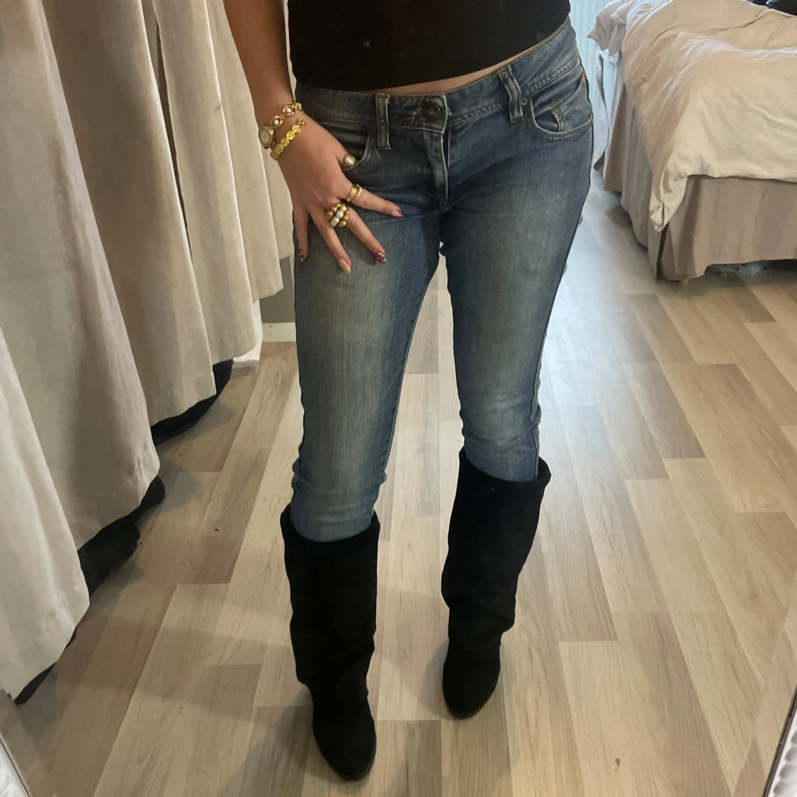 Volcom lågmidjade blå jeans - 1