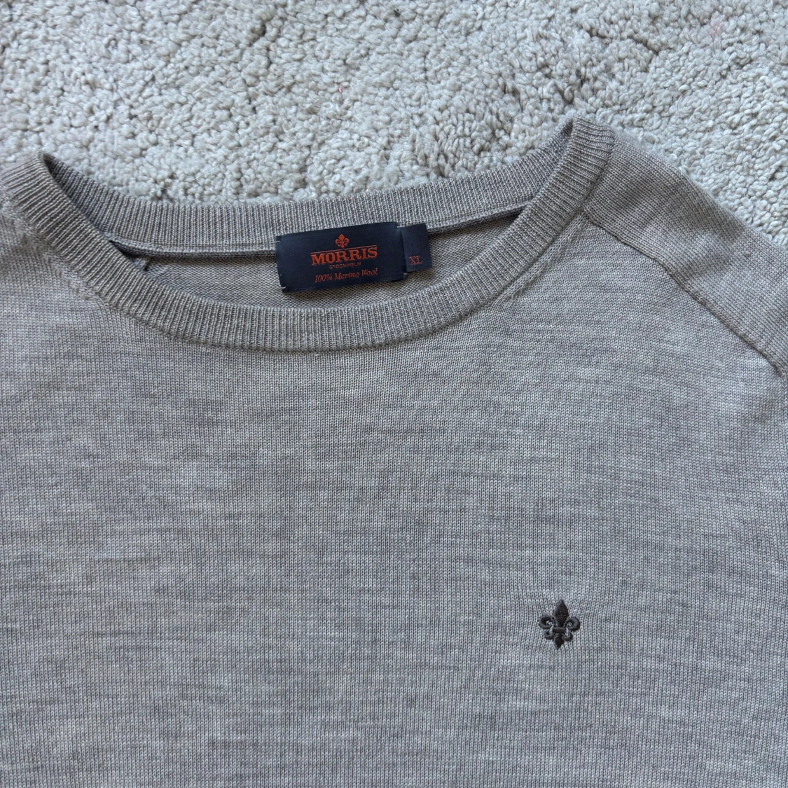 Ljusbeige merinoulltröja Morris - 1