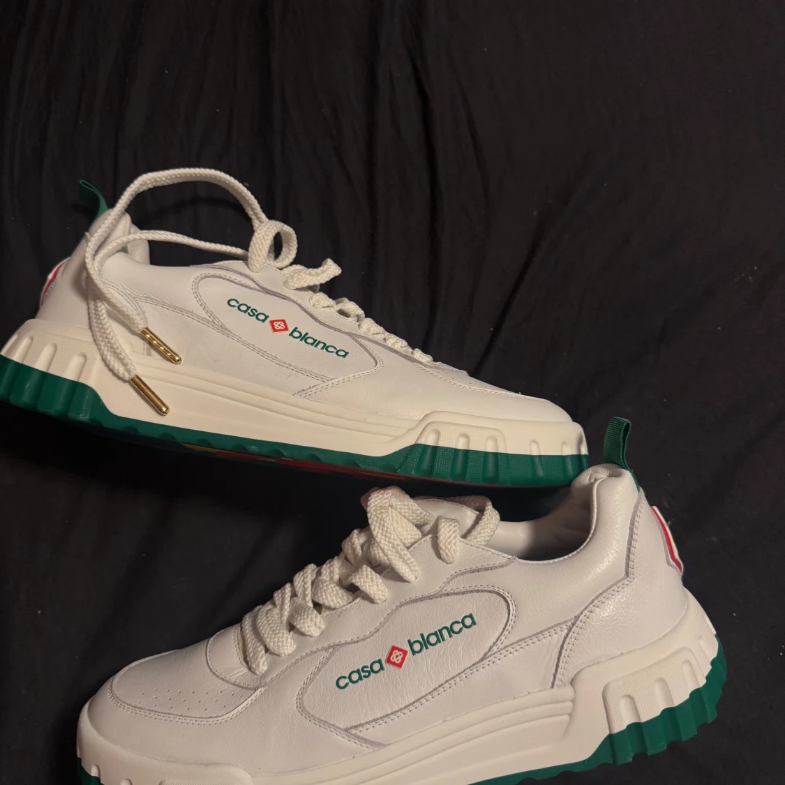 Casa Blanca vita sneakers i skinn