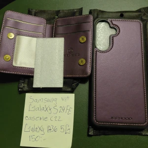 Nytt Mobilskal Samsung Galaxy - Nytt lila mobilskal med avtagbart kortfack Samsung Galaxy S 24 Fe, A 36