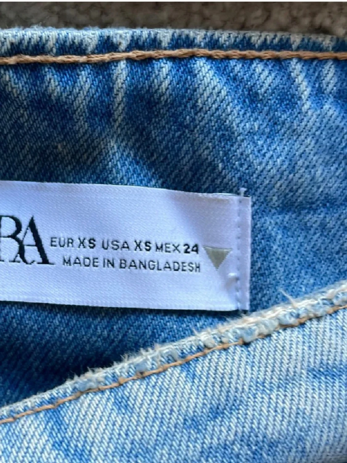 Plisserad jeanskjol från Zara XS - 3
