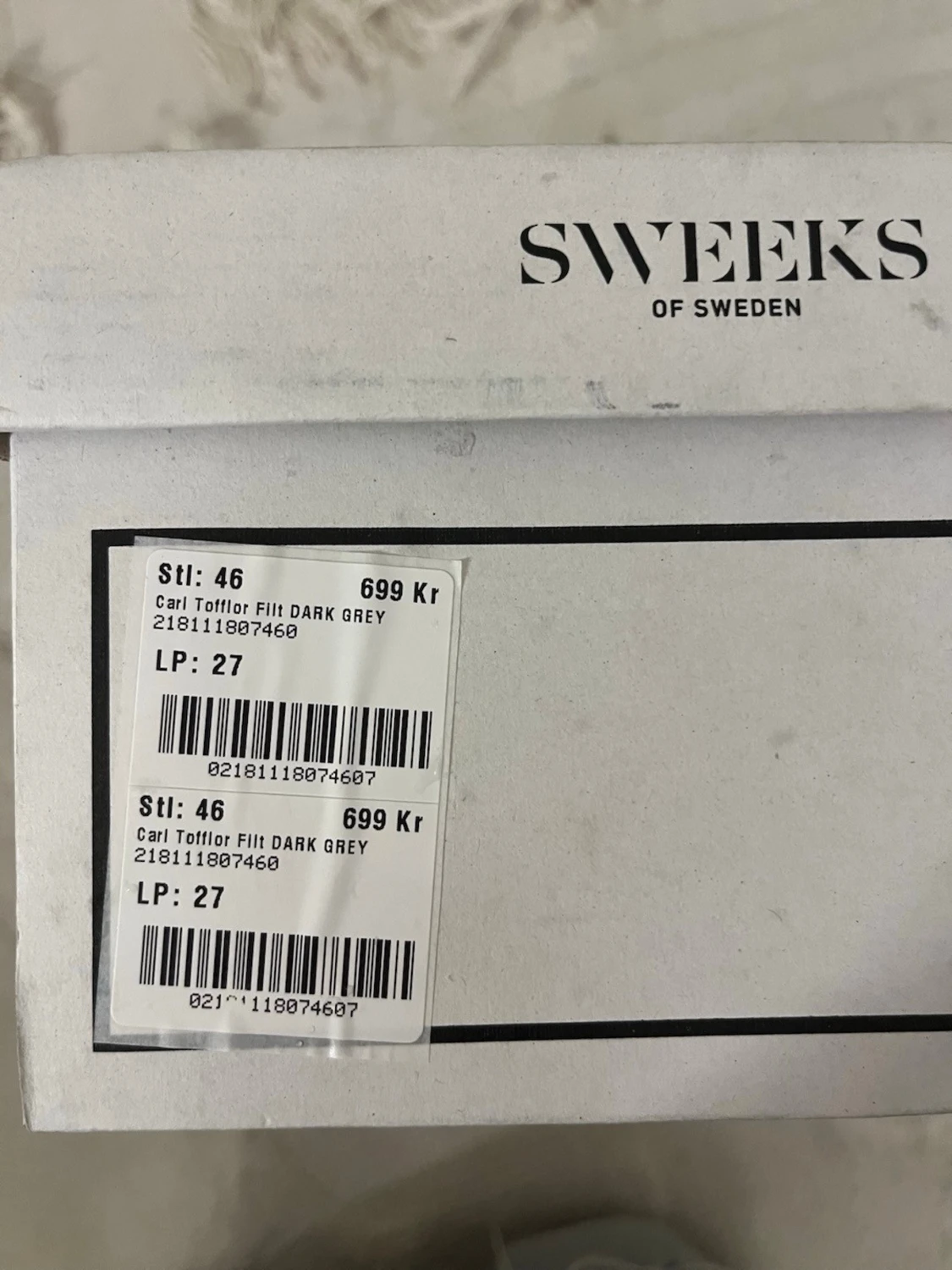 Mörkgrå tofflor från Sweeks, stl 46 - 2