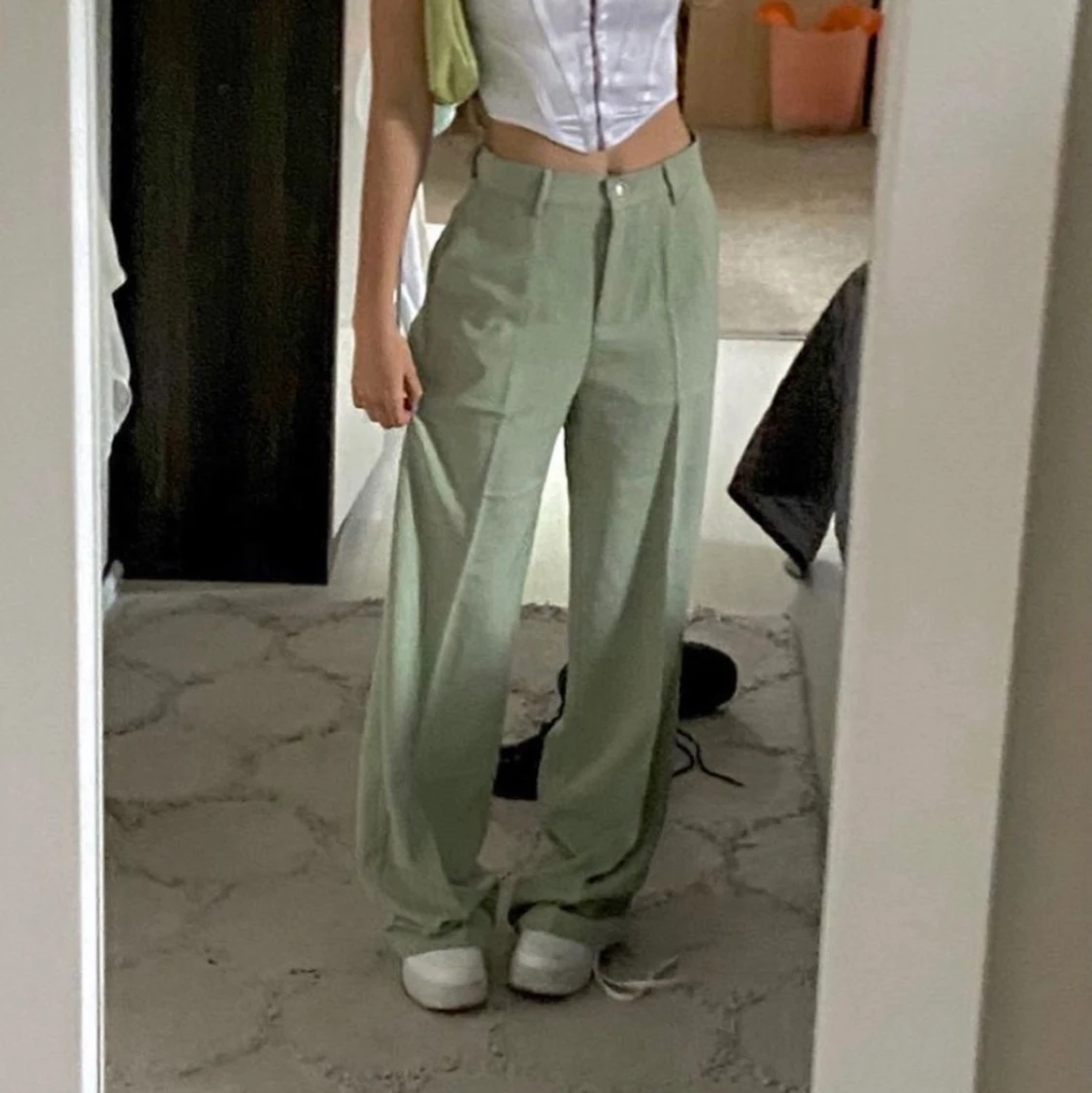 Sage trousers