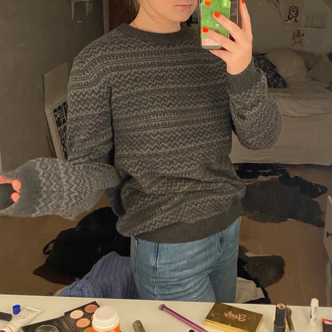 Stickad tröja med mönster - 90