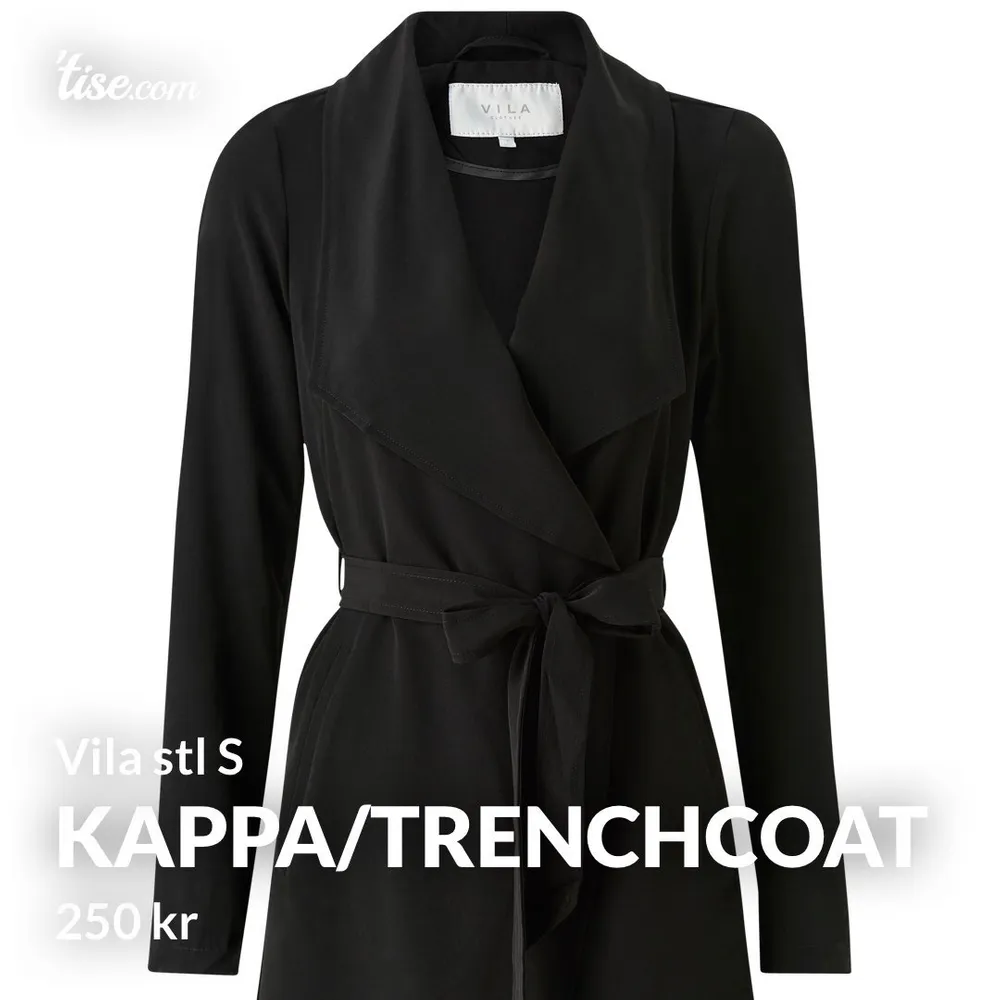 Kappa/ trenchcoat från VILA i fint skick  Säljes för 250kr  Nypris: 599kr  Stl S. Jackor.