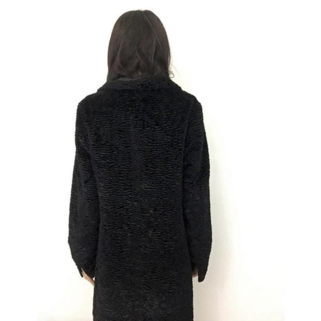 Vegan velvet Fauxfur svart jacka St.M - 91