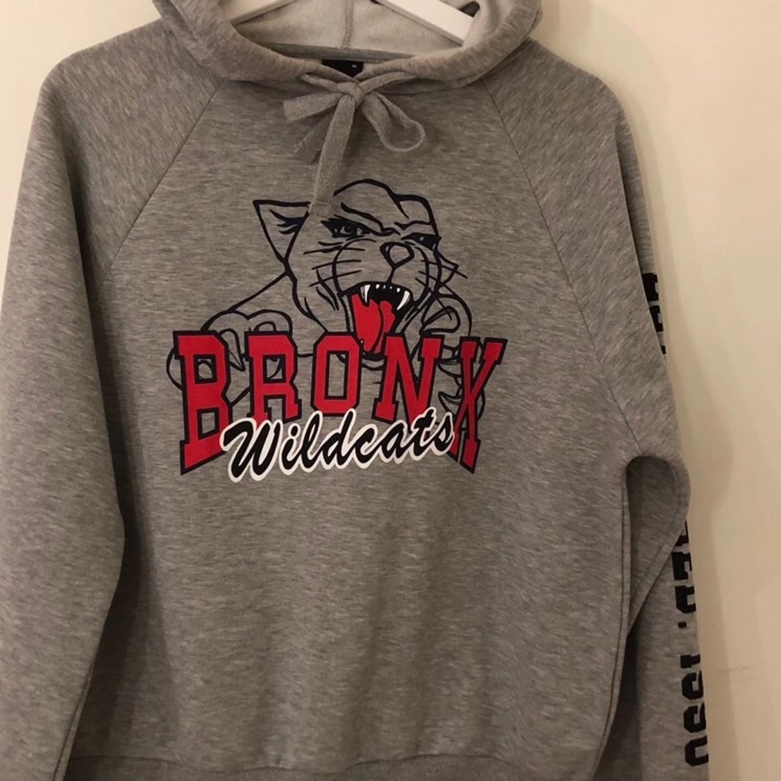 Grå Hoodie med tryck