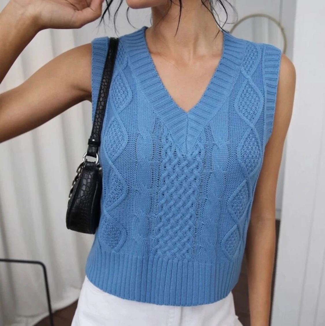 Trendig väst i fin blå färg