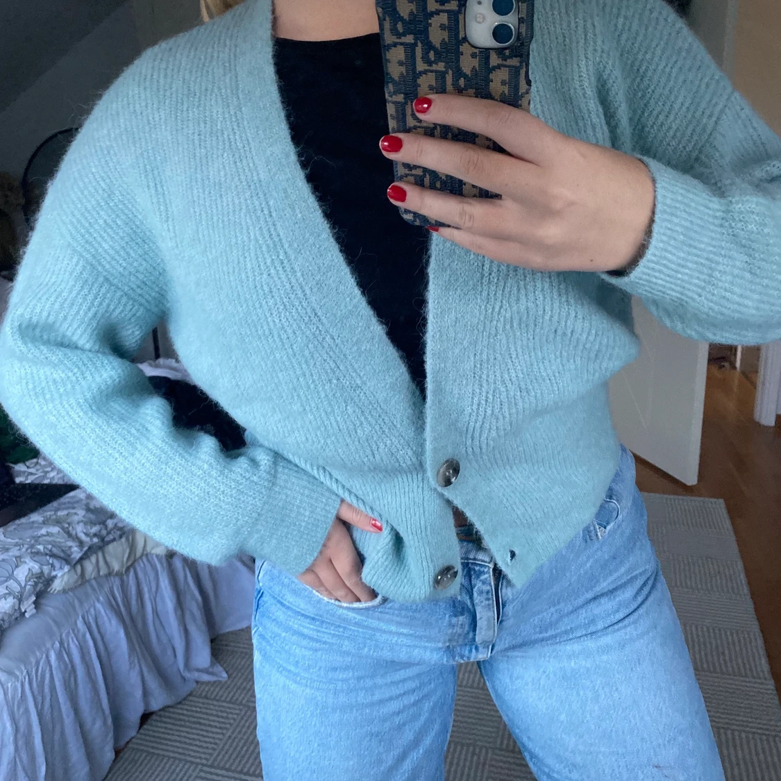 Turkos/ mintgrön kofta 