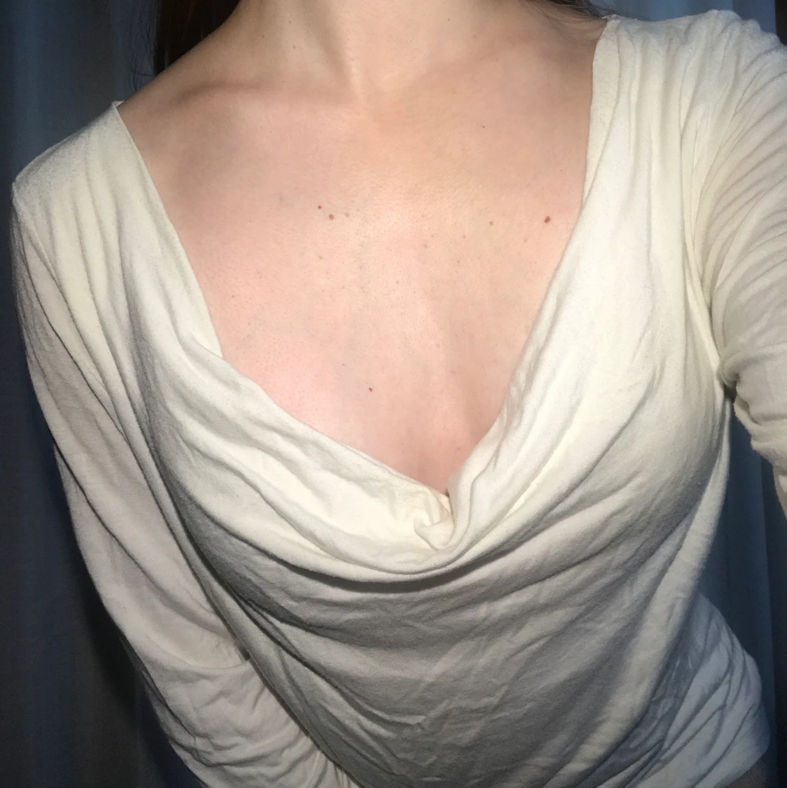 Vit långärmad topp - 90