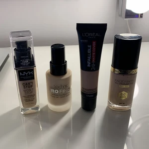 Massa foundation - Hej! Säljer en massa foundation som inte passade mig! Endast provade EN gång😋 • NyxC. I färgen porcelain • Technic i färgen porcelain • Loreal i färgen 175/sand • Max Factor i färgen spf20/45/warm almond.  Säljer alla för 250! 