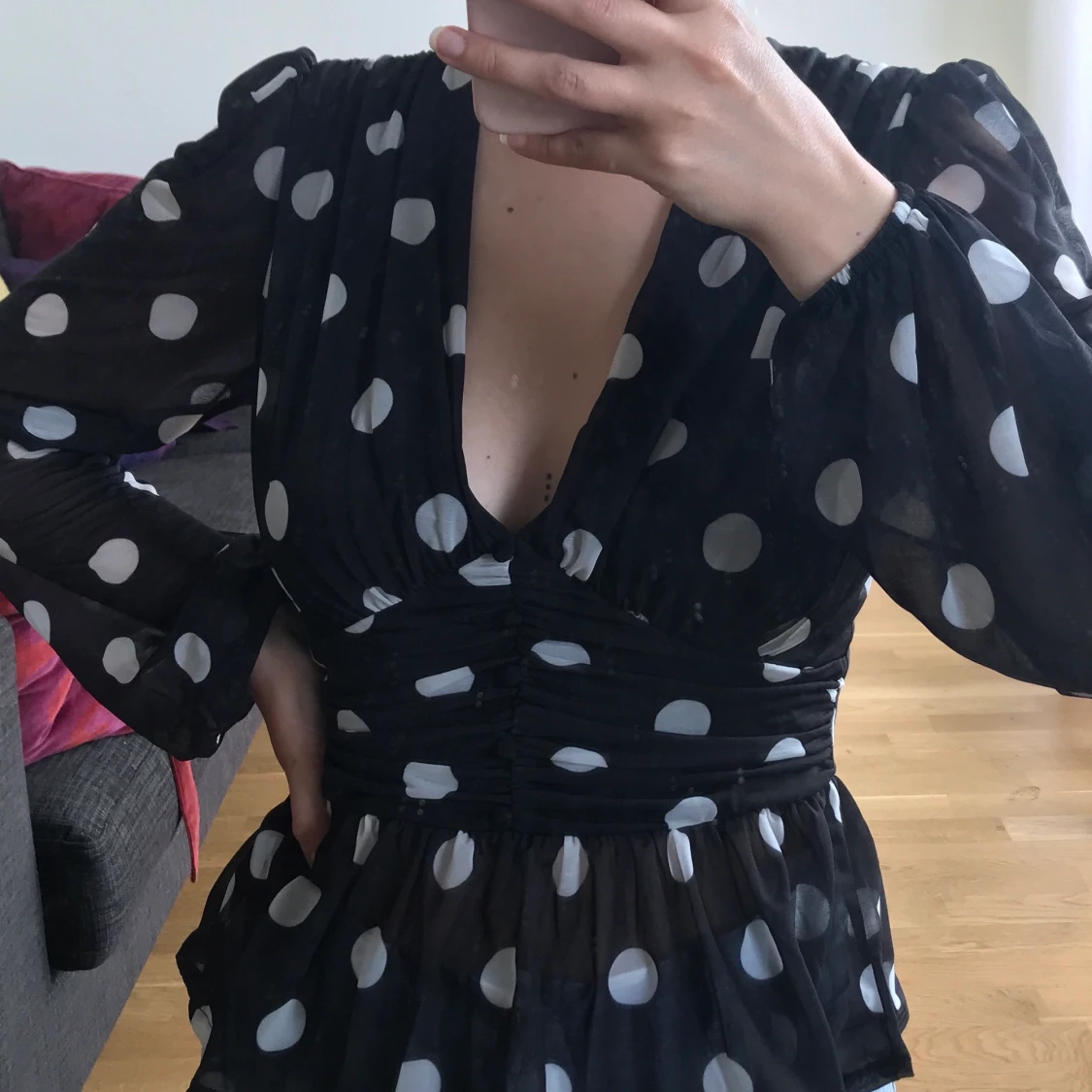 Asos topp svart och vitprickig - 91